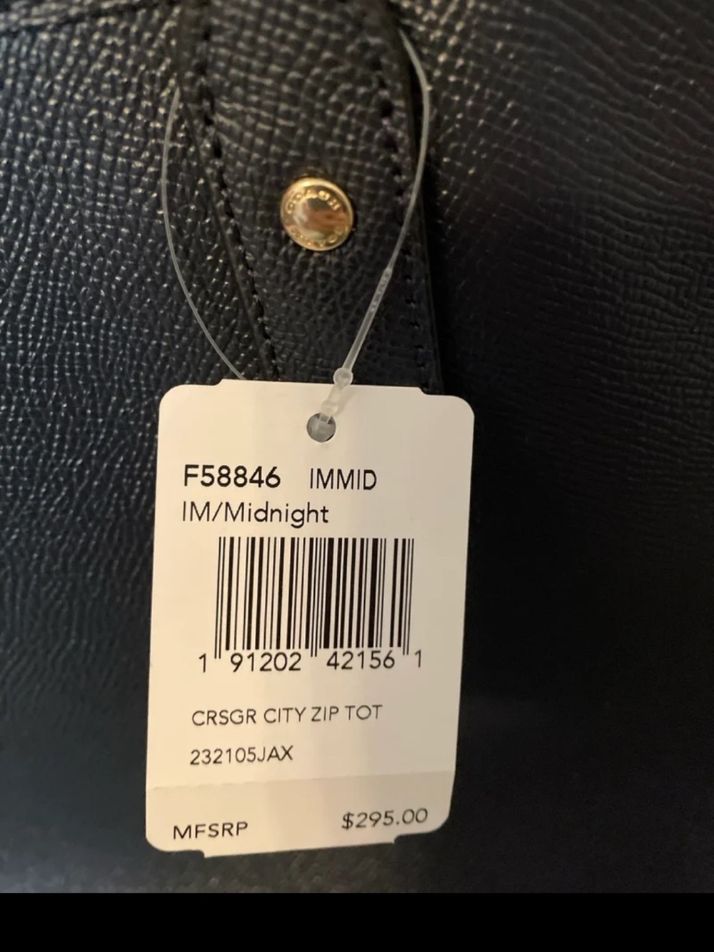 Coach City Zip Top Tote Bag (Midnight Blue) - Picture 3 of 6